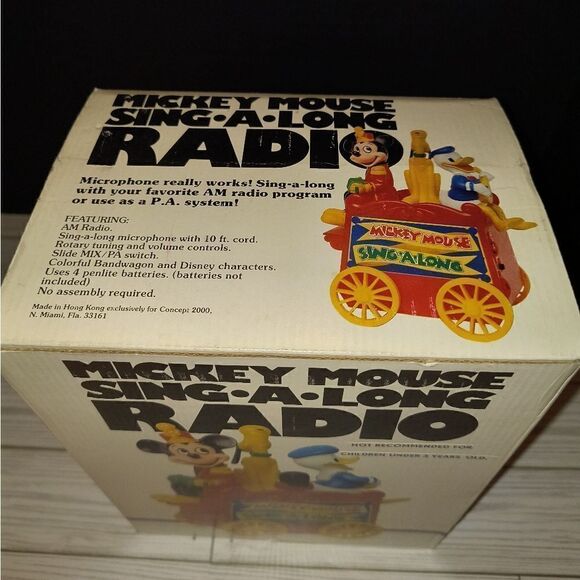 Disney Mickey Mouse Donald Duck Vintage Sing a Long Radio in Original Box - Picture 8 of 9